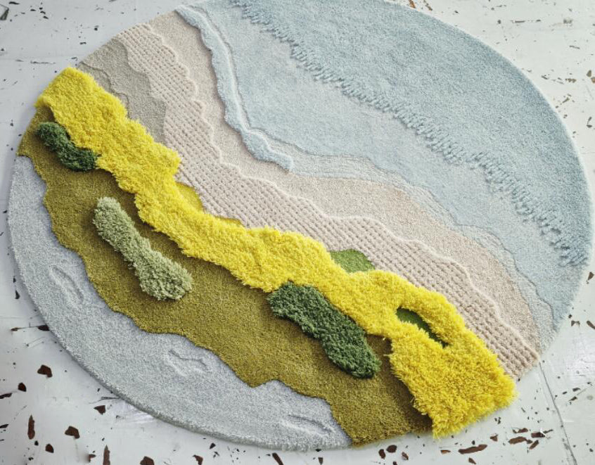 Zeta Abstract Scenic Pattern Wool Rug-Letifly Lights and Decor