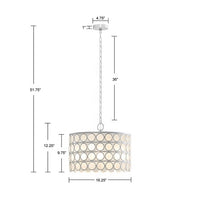 Abbot Glass Drum Shade Chandelier-Letifly Lights and Decor
