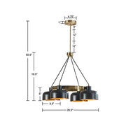 Abbott Metal Shade Chandelier-Letifly Lights and Decor
