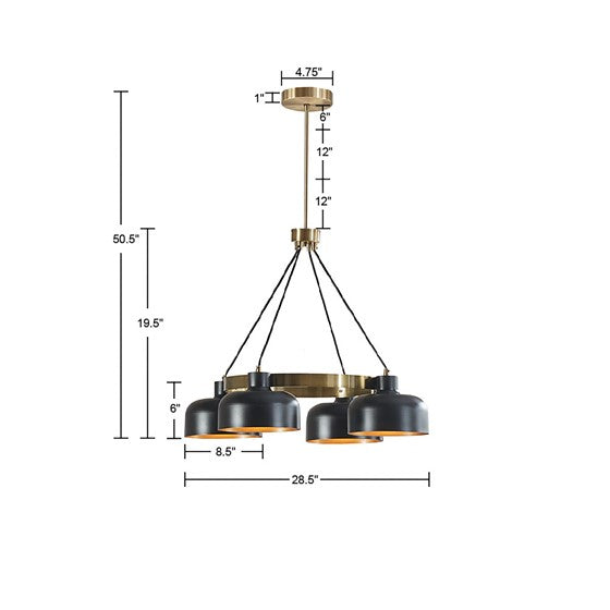 Abbott Metal Shade Chandelier-Letifly Lights and Decor