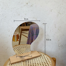 abstract acrylic mirror with wooden base