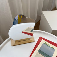 abstract acrylic mirror with wooden base