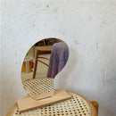 abstract acrylic mirror with wooden base