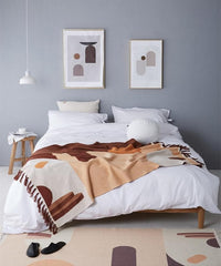 Abstract Earth Clay Tones Tapestry Throw Blanket for Modern Home Decor