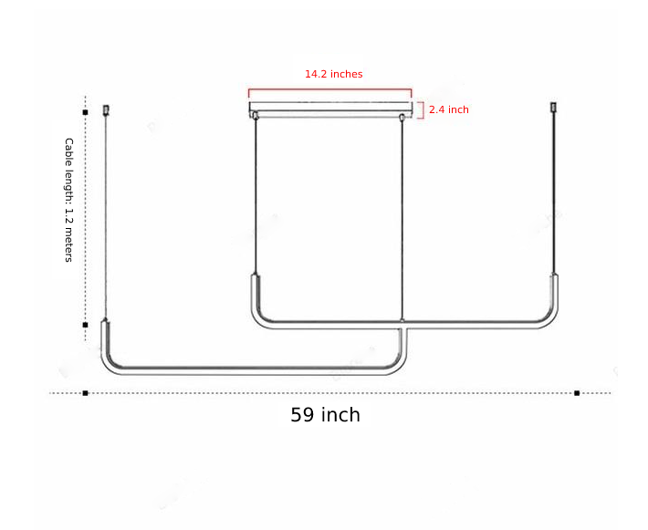 brass shadeless adjustable cable length LED hanging light