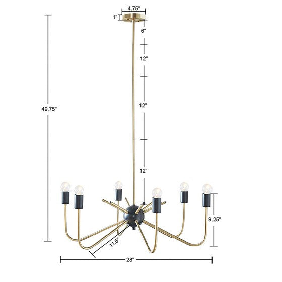 Alexis Metal Chandelier-Letifly Lights and Decor