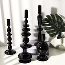 Black Floriddle Simple Glass Candlestick Vase Set Table Decoration