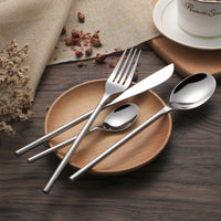 stainless steel mirror polish finish korean style silver cutlery set