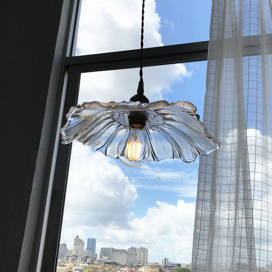 Amethyst Flower Retro Glass Pendant Light-Letifly Lights and Decor