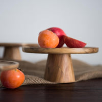 Vintage Natural Wood Cake Stand and Serving Tray for Events and Decor
