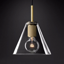 industrial art deco pendant brass glass lamp
