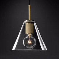industrial art deco pendant brass glass lamp