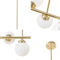 Aurelia Chandelier with Frosted Glass Globe Bulbs-Letifly Lights and Decor