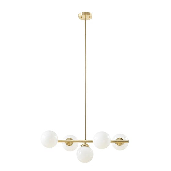 Aurelia Chandelier with Frosted Glass Globe Bulbs-Letifly Lights and Decor