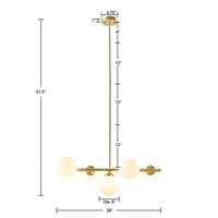 Aurelia Chandelier with Frosted Glass Globe Bulbs-Letifly Lights and Decor