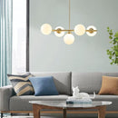 Aurelia Chandelier with Frosted Glass Globe Bulbs-Letifly Lights and Decor