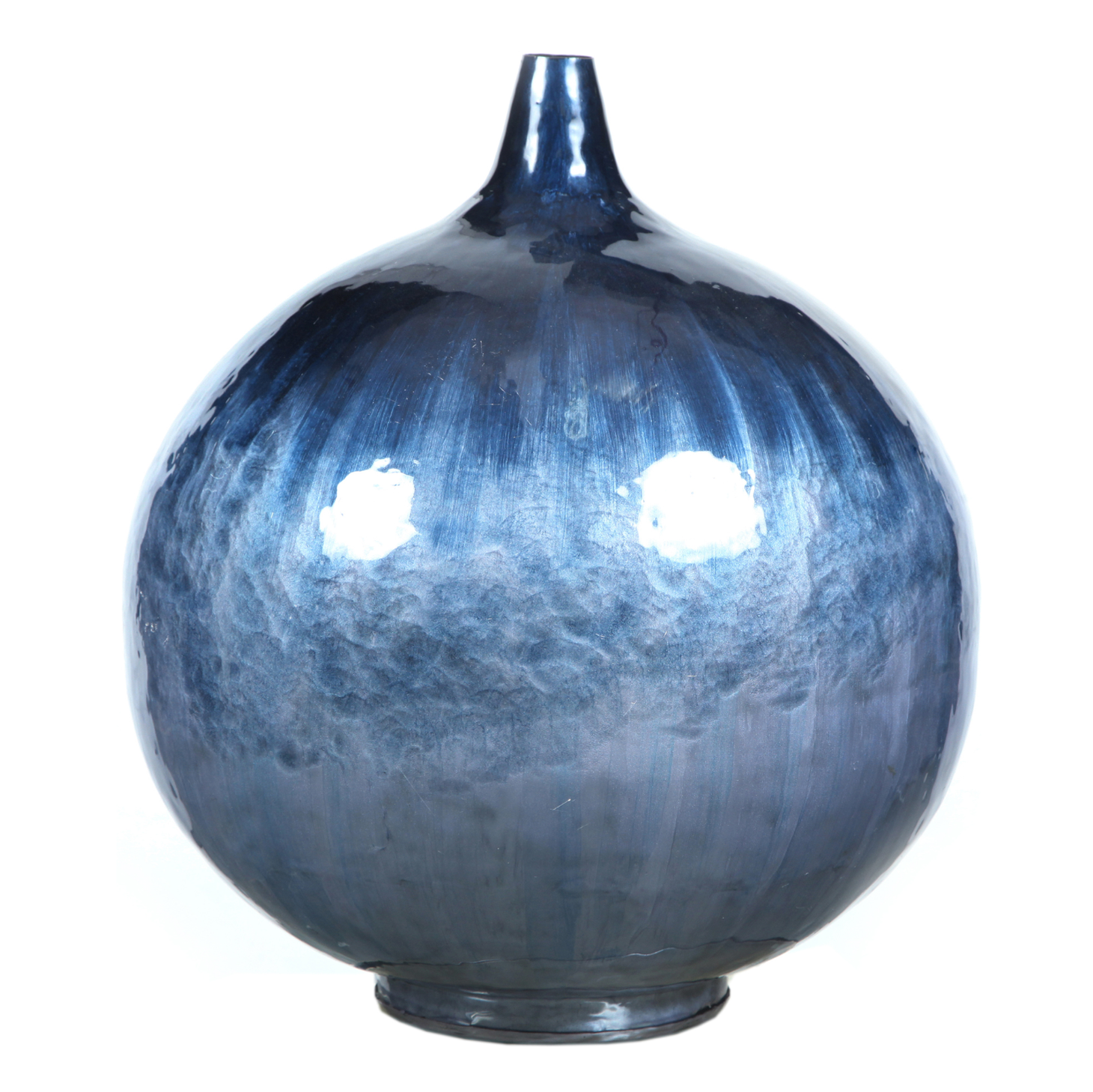 Bahamas Blue Enamel Round Vase
