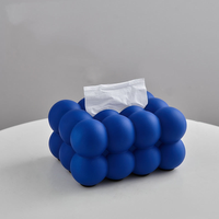 Porcelain Blue Ball Shape Tissue Organizer