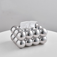 Porcelain Blue Ball Shape Tissue Organizer