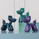 Balloon Dog Sculpture handcrafted resin polished painted finish paw pads 8 x 7 x 3.5 in pastel color