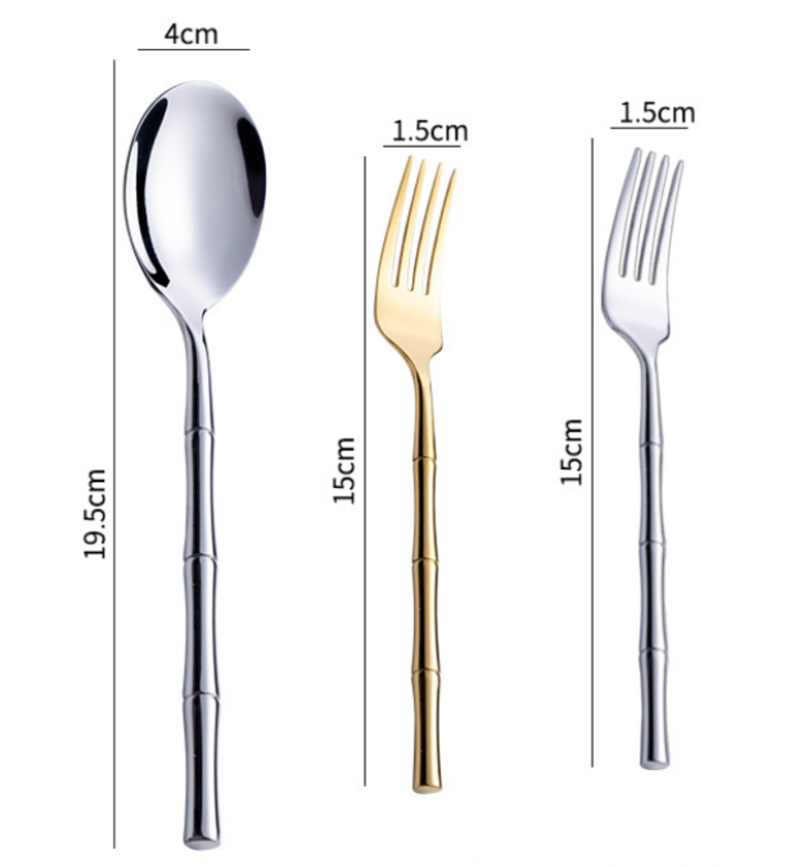 Bamboo Stainless Steel Flatware Set-Letifly Lights and Decor