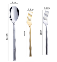 Bamboo Stainless Steel Flatware Set-Letifly Lights and Decor