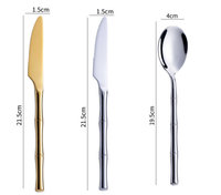 Bamboo Stainless Steel Flatware Set-Letifly Lights and Decor