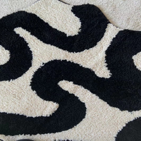 Black Swirl Shaped Area Rug