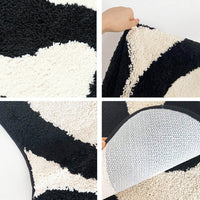 Black Swirl Shaped Area Rug