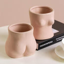 curved body nude pink ceramic porcelain vase