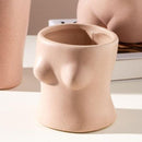 curved body nude pink ceramic porcelain vase