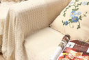 Boho Natural Cotton Throw for Home Decor and Living Room Ivory Beige