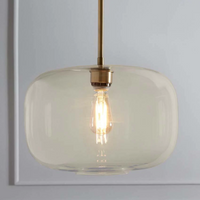 Sculpted Clear Glass Brass Luminaire  for Hallway and Dining Pendant Lamp