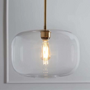 Sculpted Clear Glass Brass Luminaire  for Hallway and Dining Pendant Lamp