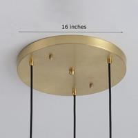 Sculpted Clear Glass Brass Luminaire  for Hallway and Dining Pendant Lamp