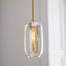 Sculpted Clear Glass Brass Luminaire  for Hallway and Dining Pendant Lamp