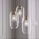 Sculpted Clear Glass Brass Luminaire  for Hallway and Dining Pendant Lamp