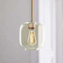 Sculpted Clear Glass Brass Luminaire  for Hallway and Dining Pendant Lamp
