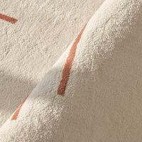 Persian Style Soft Geometric Area Rug Modern Minimalistic Ivory Red