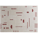 Persian Style Soft Geometric Area Rug Modern Minimalistic Ivory Red