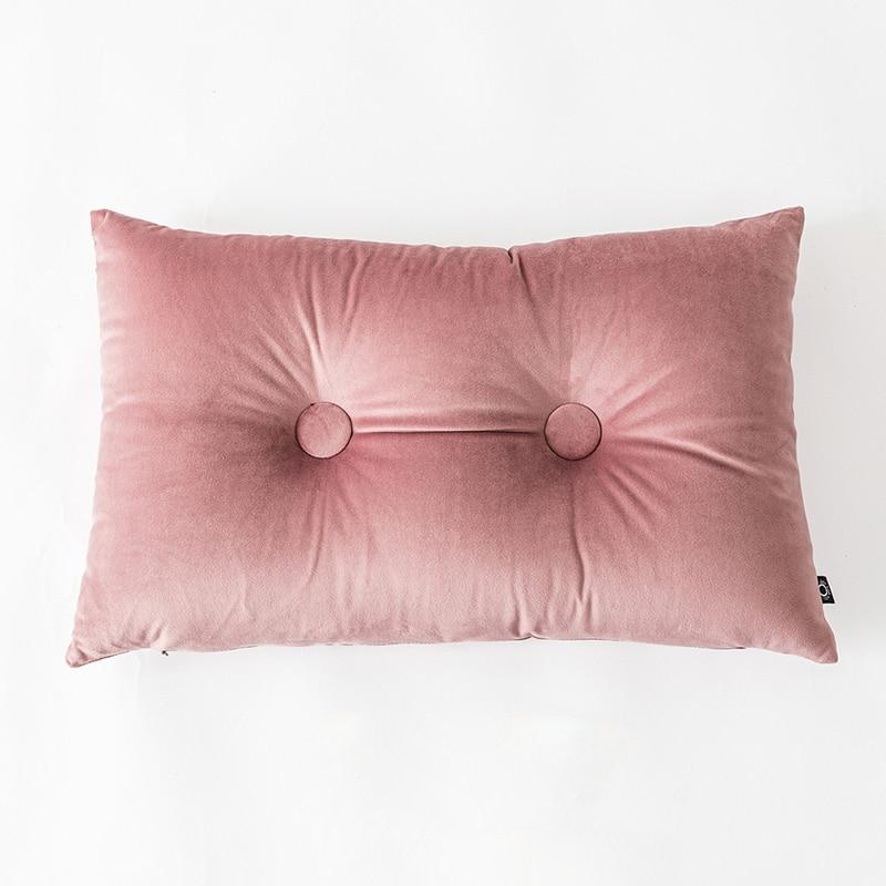 Button Square Velvet Cushion Pillow-Letifly Lights and Decor