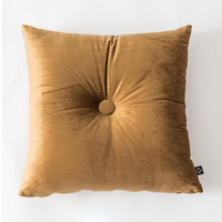 square colorful buttoned center velvet cushion pillow