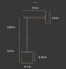 Round Polished Black Iron Wall Light Measurements