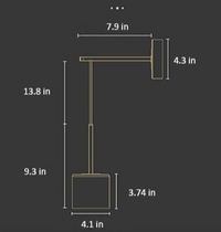 Round Polished Black Iron Wall Light Measurements