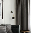Round Polished Black Iron Wall Light