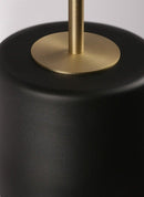 Round Polished Black Iron Wall Light