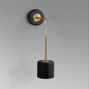 Round Polished Black Iron Wall Light