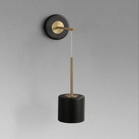 Round Polished Black Iron Wall Light