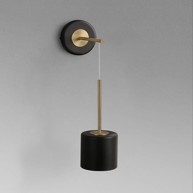 Calibre Black & Brass Suspended Metal Wall Lamp