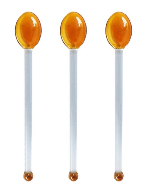 Multifunctional Heat-Resistant Glass Dessert Spoon Colored Candy Cane Spring Sweets Cocktails